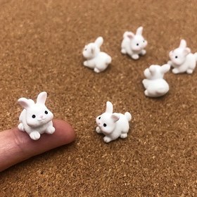 Resim 5 adet Mini Reçine Tavşan Süsleri - Kendi bahçeniz için sevimli beyaz tavşan figürleri, Paskalya ve mikro manzara dekorasyonu için mükemmel, açık veya kapalı alanlarınıza eğlenceli bir dokunuş eklemek için ideal 