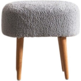 Resim Barel Yuvarlak 4 Ayaklı Çok Amaçlı Puf Gri Gri 