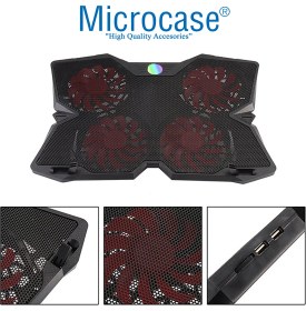 Resim Microcase Hız Ayarlı Notebook Laptop Soğutucu Stand 4 Ledli Fan - AL3508 