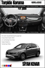Resim NEFİİİZZ Fiat Egea Cross Torpido Koruyucu Ekranlı Modele Özel 2015 - 2026 Arası Koku Yapmayan Keçeden 