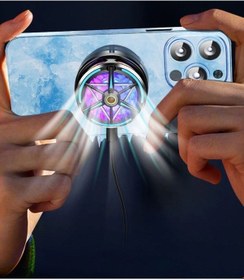Resim Aliminyum Destekli Pubg Gaming Soğutucu Mıknatıslı Cep Telefon Sessiz Soğutma Fanı Radyatör Soğutucu 