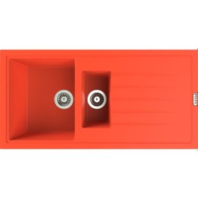 Resim Polex Cristalüx Granit Evye P-01 Turuncu 1.5 Gözlü Tezgah Altı Ve Tezgah Üstü Mutfak Evyesi 99x49.5 CM 