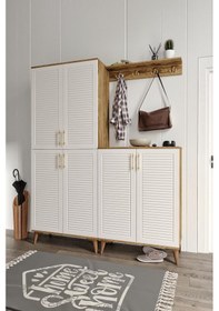 Resim Panjurlu Metal Kulp Prt6190 Portmanto Vestiyer Ekru Cveviz 