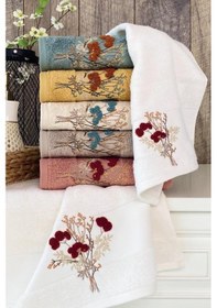 Resim Miha Nakışlı Çeyizlik 6lı Bambu El Yüz Havlusu 50x90 Cm Diğer 