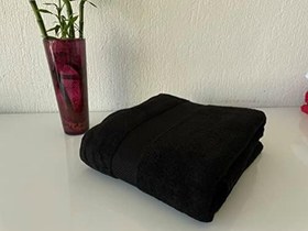 Resim Banyo Otel ve Spa için% 100 Pamuklu Türk Havluları, Ekstra Büyük Boy Banyo Havluları, Yumuşak ve Emici Banyo Çarşafı, Siyah (1) 