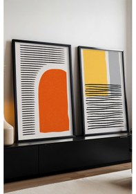 Resim Huhuli Ahşap Siyah Çerçeveli 2 Parça Set Tablo Huhu51 