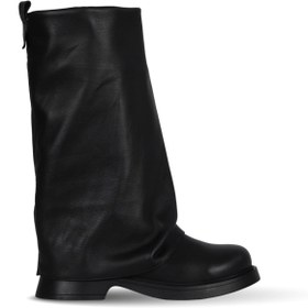 Resim Bueno Shoes Siyah Deri Kadın Düz Çizme 30wc25570 