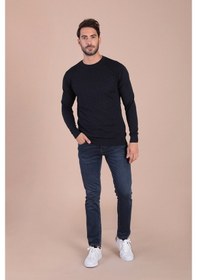 Resim Ferraro Bisiklet Yaka Superfine Yün Kazak - Lacivert (490434199) Lacivert 