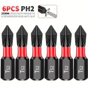 Resim 6/12/18 adet 25mm Çapraz Phillips Tornavida Başlıkları, Manyetik Kaymaz, Metal Malzeme, Elektrik Gerektirmez, KEZHIDE Markası, Pil Dahil Değil 