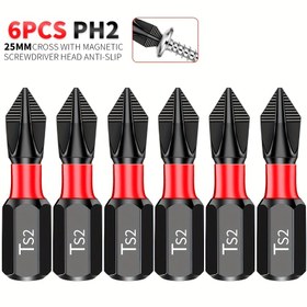 Resim 6/12/18 adet 25mm Çapraz Phillips Tornavida Başlıkları, Manyetik Kaymaz, Metal Malzeme, Elektrik Gerektirmez, KEZHIDE Markası, Pil Dahil Değil 