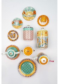 Resim Lucky Art Eliana Bone 4'lü Kahve Fincanı Seti Çok Renkli 