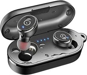 Resim TOZO T10 Bluetooth 5.3 kablosuz kulaklık, kablosuz şarj kılıfı, IPX8 su geçirmez stereo kulaklık, kulak içi entegre mikrofon kulaklık, birinci sınıf ses, derin baslı, spor için 