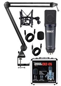 Resim Midex CX2-Q Pro Set Üst Seviye Condenser Stüdyo Ses Kayıt Mikrofonu Standı Seti 