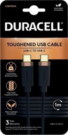 Resim 1m USB-C to USB-C Örgülü Şarj Kablosu - Siyah Duracell