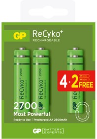 Resim GP 2600 mah Ni-mh AA (4+2) Şarj Edilebilir Kalem Pİl 