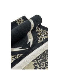 Resim Kişiye Özel İsim İşlemeli Zülfikar Desenli Ultra Plus Şönil Seccade Siyah Renk 