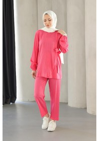 Resim Misskayle Bağlama Detaylı Takım Fuşya Fuşya 