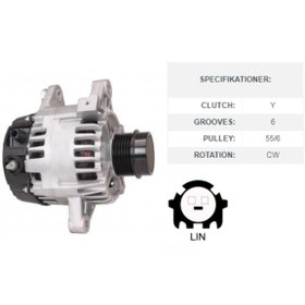 Resim Denso 12V Alternatör Dinamo 90 A Tek Fiş Lın Toyota Uyumlu Aurıs/Cor N11.136 