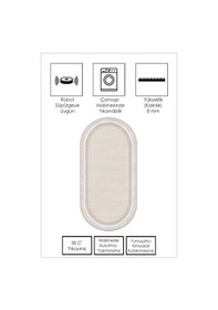 Resim West Home Makinede Yıkanabilir Kaymaz Taban Leke Tutmaz Oval Modern Yolluk Ev Dekorasyonu İçin Bej Kesme Yolluk Wh600 Beige Oval Yolluk 
