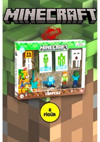 Resim Minecraft 3d Figür Toppeez 8'li Delüks Set - Model 4 Minecraft 