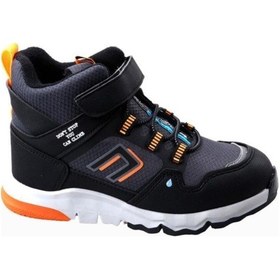 Resim Trex Erkek Çocuk Softshell Outdoor Trekking Bot Siyah - Turuncu 