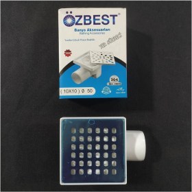 Resim Özbest Yer Süzgeci Yandan Çıkışlı Paslanmaz Ürün Üst Kısmı 10X10 Cm( Çıkış Boru Çap 50 mm ) 