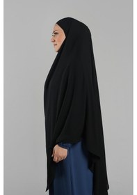 Resim Hürrem Bone Siyah Pratik Hazır Geçmeli Tesettür Eşarp Krep Bağcıklı Sufle Hijab 2313 01 Siyah 