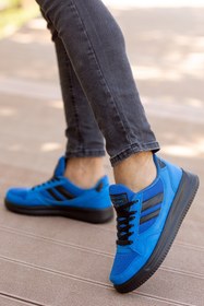 Resim BOUIS Erkek Mavi Casual Bağcıklı Fileli Terletmez Esnek Sneaker Lifestyle Klasik Spor Ayakkabı 