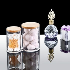 Resim Box Up Ahşap Kapaklı 2'li Pamuk Kutusu 