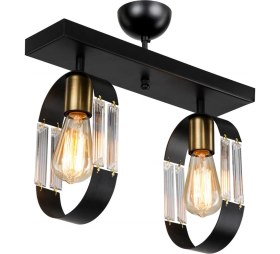 Resim AVONNI AR-65185-2Y-BSY Siyah Boyalı Modern Avize E27 Metal Cam 30x12cm 