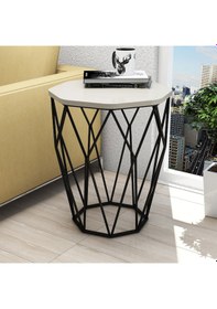 Resim Variant Sofya Metal Yan Sehpa - Krem 