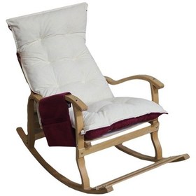 Resim Mobildeco Erciyes Çift Renkli Cepli Bordo/krem Sallanan Sandalye Ceviz 