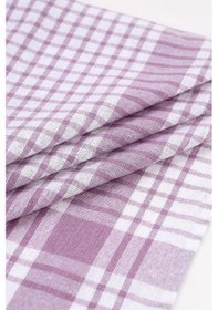 Resim Pamuklu Lila Renkli Pöti Kareli 4'lü Kurulama Bezi, Beslenme Örtüsü, Servis Peçetesi 