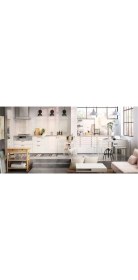 Resim IKEA Çekmeceli Mutfak Servis Arabası Meridyendukkan Huş Ağacı 100X43X90 cm Förhöja 100X43X90 cm Raf Sistemli 