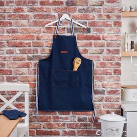 Resim Nuvomon Denim Mutfak Önlüğü - Mavi 