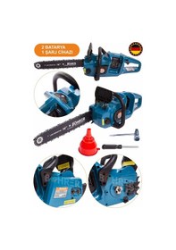 Resim Böhrer Akülü Ağaç Kesme Makinesi 16'' 40 CM Pala +2 Batarya Mavi 