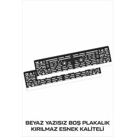 Resim Beyaz Yazısız Boş Plakalık 2 Adet Takmatik Esnek Kırılmaz Plakalık 