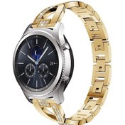 Resim Samsung Uyumlu Gears3 / Ticwatch Pro / Huaweı Gt Evrensel 22mm Metal Elmas Kordon 