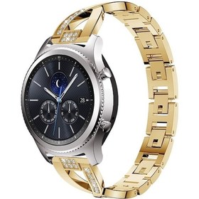 Resim Samsung Uyumlu Gears3 / Ticwatch Pro / Huaweı Gt Evrensel 22mm Metal Elmas Kordon 