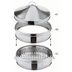 Resim dinckitchen Paslanmaz Buharlı Pişirici Set 3 Parça 