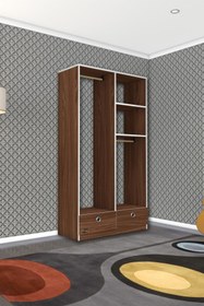Resim Kenzlife Giysi Dolabı 2 Bölmeli 2 Çekmeceli Bedri 182*100*42 Cvz Dolap Kapaksız 