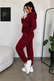 Resim YAKAMEL Kadın 3iplik Şardonlu Şık Günlük Ve Spor Oversize Eşofman Takımı 