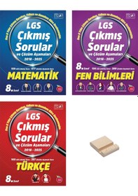 Resim Lgs 8. Sınıf Çıkmış Sorular Matematik Fen Bilimleri Ve Türkçe 3lü Set+ Teşefon Standı 