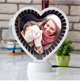 Resim Kişiye Özel Fotoğraflı Kalpli Gizli Ayna - Sevgiliye Özel 