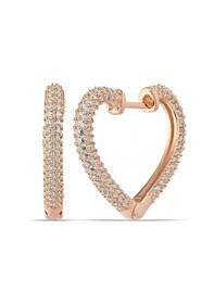 Resim Aya Diamond Gümüş Rose Kalp Kadın Küpe Rose 