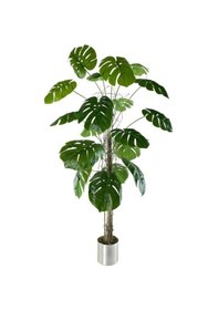 Resim Gümüş Saksılı Yapay Monstera 18 Dallı Çalılı Gövde 120 x 60 CM 