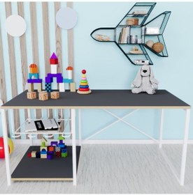 Resim Çalışma Masası Çocuk Etkinlik Oyun Aktivite Masası Antrasit 
