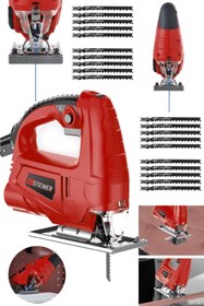 Resim STEİNER Alman 4000 W Sjs Metal Şanzıman 6 Kademe Devirli Bakır Sargılı Dekupaj Testere Makinesi 20uç 