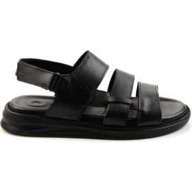 Resim Bambi Siyah Leather Erkek Sandalet E05433501043 
