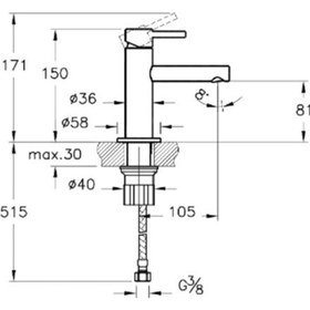 Resim Vitra Origin Lavabo Bataryası Kısa Krom A42555 
